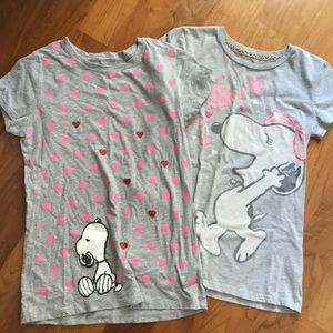 Girls Snoopy heart shirts